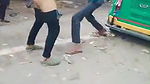 Nude girl nd guy fight in public