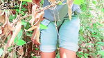 Sri lankan girl fingering pissing in forest