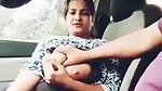 Big boob in car