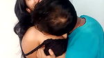 Beautiful couple Romance and Boobs pressed and Kissing