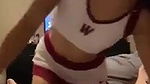 Asian cheerleader reverse riding