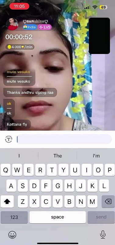 sunshine South Indian Bhabi Showing Boobs  Pussy on Chamet Live  with FACE