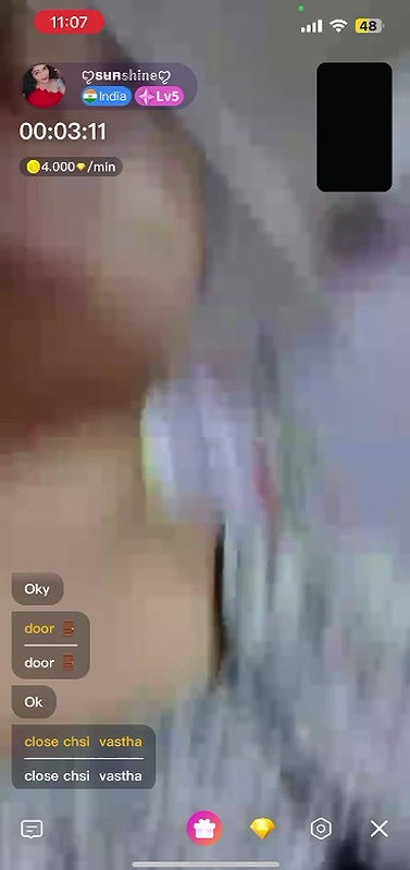 sunshine South Indian Bhabi Showing Boobs  Pussy on Chamet Live  with FACE