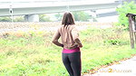 Barbara Bieber enjoys a messy outdoor pee