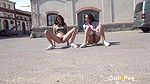 Best friends relieve their piss desperation