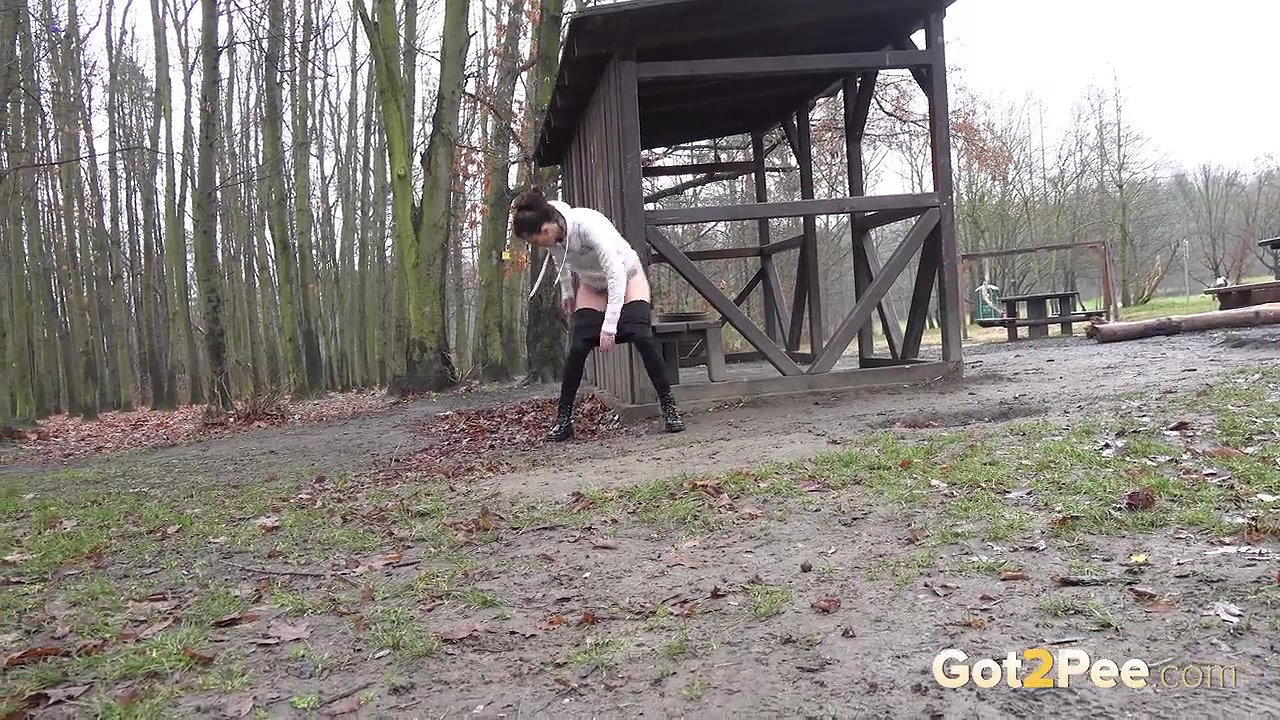 Ali B relieves piss desperation in the park