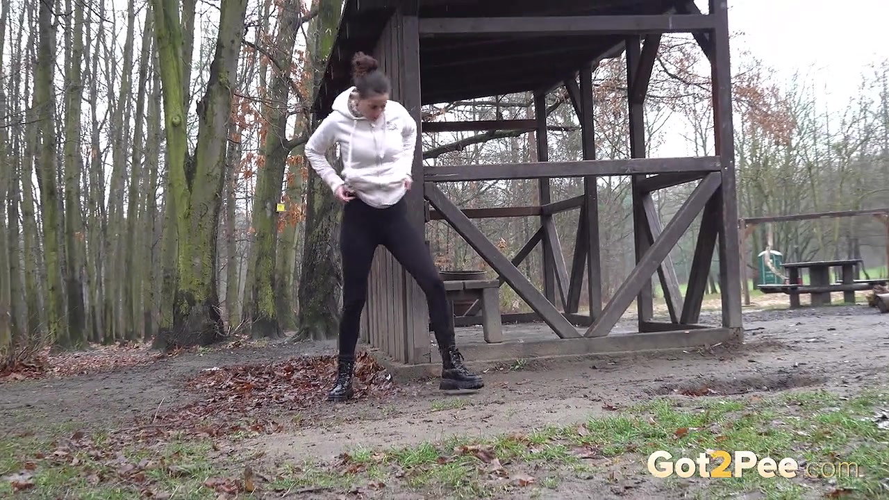 Ali B relieves piss desperation in the park