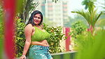 Megha Das Ghosh Flaunting Sexy Armpits & Navel in Green Bra & Shorts