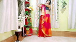 S Das Seducing while Draping Saree