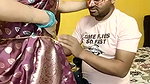 Husband removing Wife Saree and Wife giving Blowjob