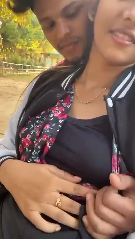 Lover playing in park