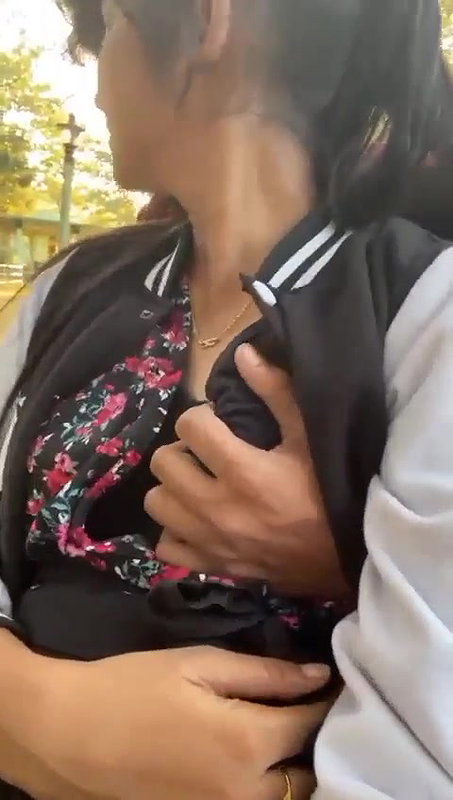 Lover playing in park