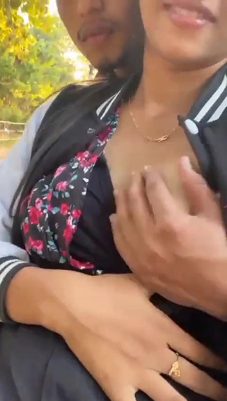 Lover playing in park