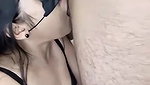Cute Girl Giving deepthroat blowjob