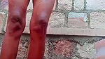 Slim village bhabhi bathing outdoor video making