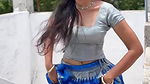 Homely beautiful girl awesome hip navel seducing in saree
