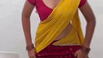 Homely beautiful girl awesome hip navel seducing in saree
