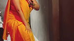 Oasi Das Orange Saree Nude Tease