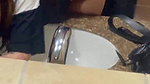 Hot Young Couple Sneaking in to Restroom and Recording Backshots Video in Mirror
