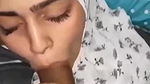 Hijabi girl sucking and cum on her face