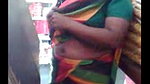 satin saree aunty