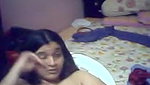 Amateur Indian young babe flashes her big breasts on webcam
