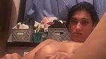 Horny slut fucks her pussy with a huge dildo in bf video