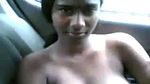 My Indian GF loves being topless in my car and her huge tits are a work of art