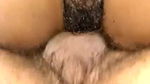 Awesome closeup of hairy pussy of my wife being fucked missionary
