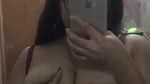 topless before mirror showing big boobs viral MMS