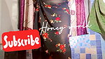 Floral Print Black Saree wearing