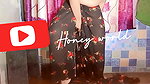 Floral Print Black Saree wearing