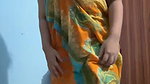 curvaceous Indian girl removing saree and nude show