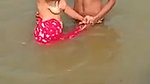 girl nude bath in river withlover