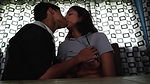 teen couple kissing and boob pressing