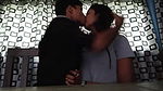 teen couple kissing and boob pressing