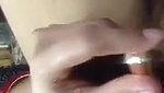 fingering with glass bottle
