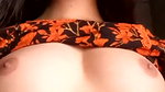 teen girl showing small boob