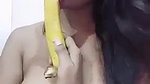 naughty girl teasing banana