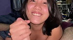 Sweet Asian teen slowly sucking his lovers dick shes enjoying playing with dick