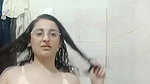 cute girl boobs show in bathroom