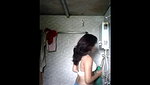 girl getting undress in bathroom