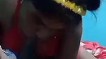 young girl blowing