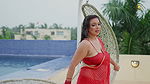 Barsha Sen New Nude Fashion Red Saree Dance