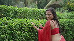 Barsha Sen New Nude Fashion Red Saree Dance