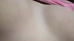 teen girl pressing own boobs