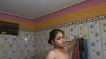 big boob show by aunty in bathroom