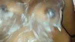 boob pressing with soap during bath