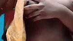 teen girl pressing own boobs