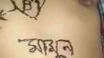 nude body writting with mehendi